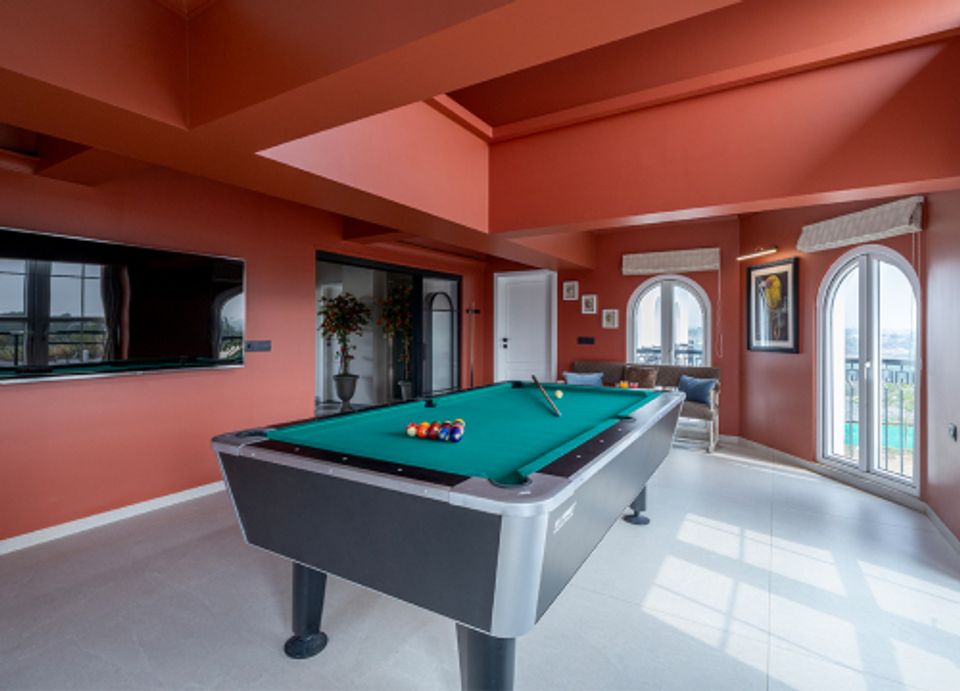 Billiard room at The Holland House - amã Stays & Trails, one of the finest villas in Nashik.