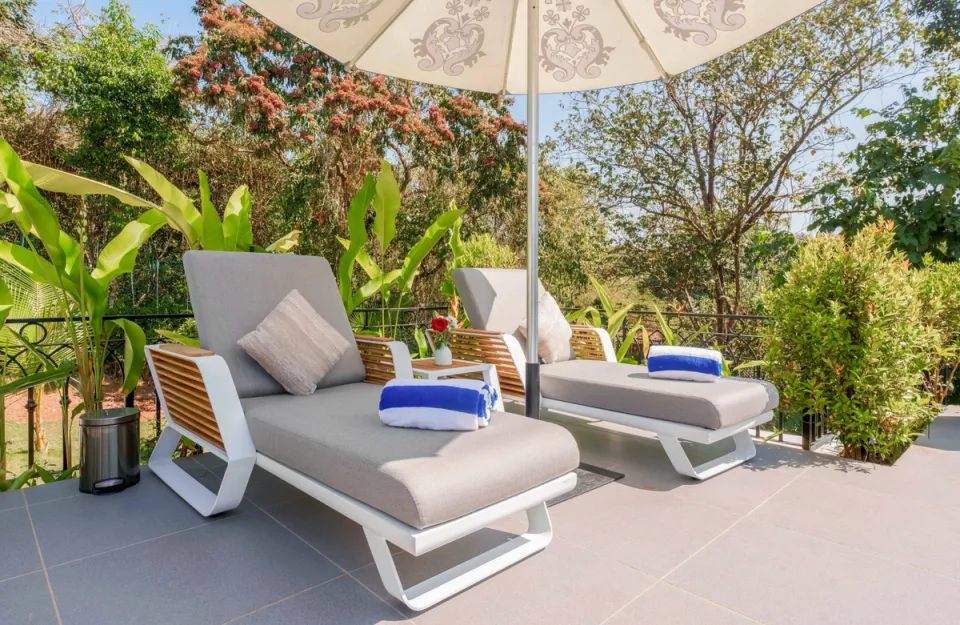 Poolside Recliners at Villa Eterna, Goa 