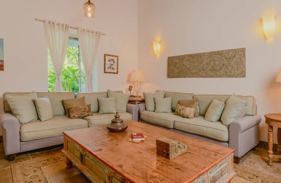 Elegant Living Room at 70 Vale, Goa - amã Stays & Trails 