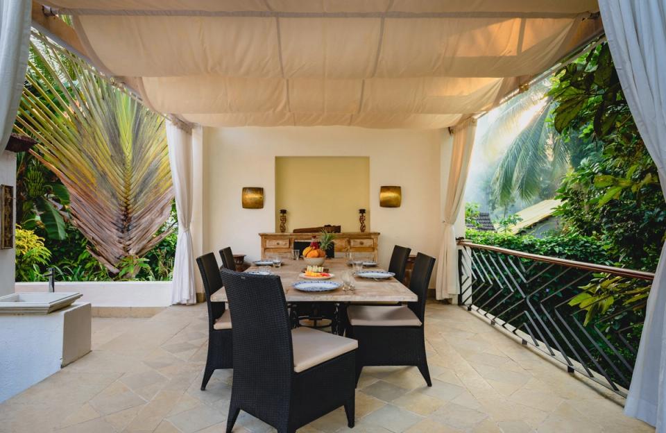 Outdoor Dining Area at 70 Vale, Goa - amã Stays & Trails 