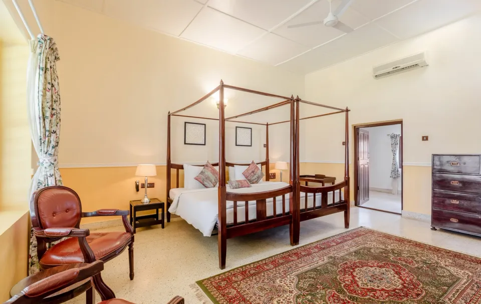 Spacious Bedroom at Woshully Bungalow, Coorg - amã Stays & Trails 