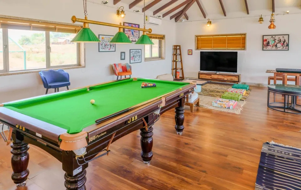 Pool Table at Mirayan - Villa In Nashik, amã Stays & Trails 