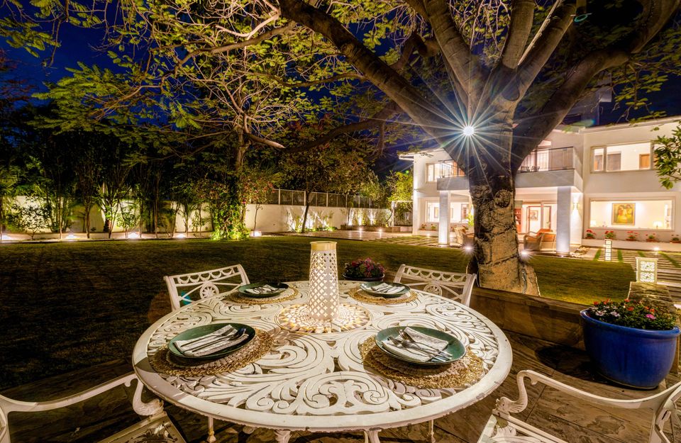 Elegant Outdoor Seating Space at Helen's Garden House, Bhopal 