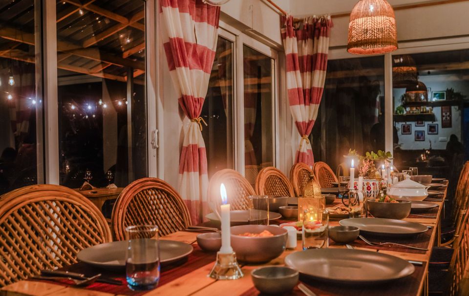 Elegant Dining Area at Godhuli Surai- Naukuchiatal Homestay