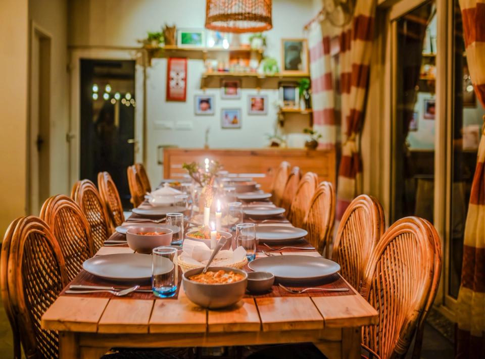 Dining Area at Godhuli Bhimal, Naukuchiatal - amã Stays & Trails