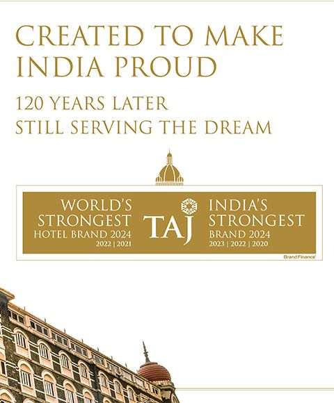 Taj was recognised as India's Strongest Brand and World's Strongest Hotel Brand in the same year