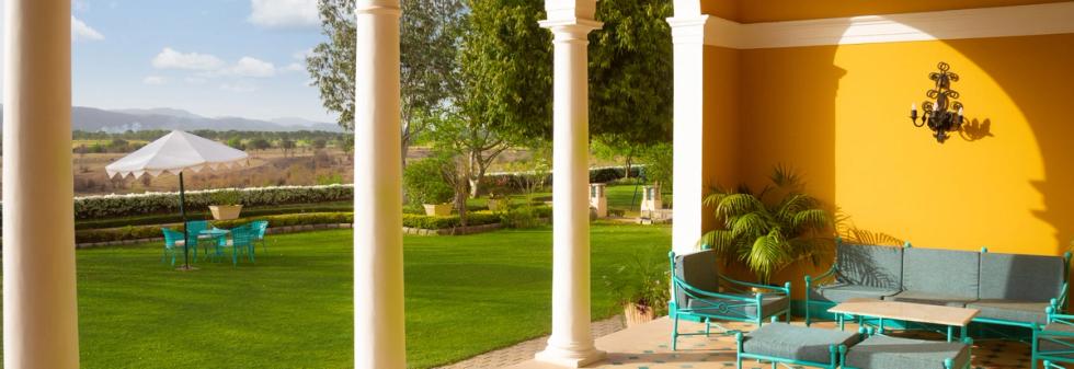 Outdoor Dining Area at Ramgarh Lodge, IHCL SeleQtions Hotel