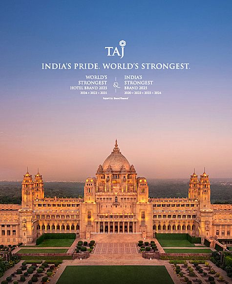 Taj is the World’s Strongest Hotel Brand 2025 — our 4th win. Also India’s Strongest Brand — our 5th time, 4th year in a row.