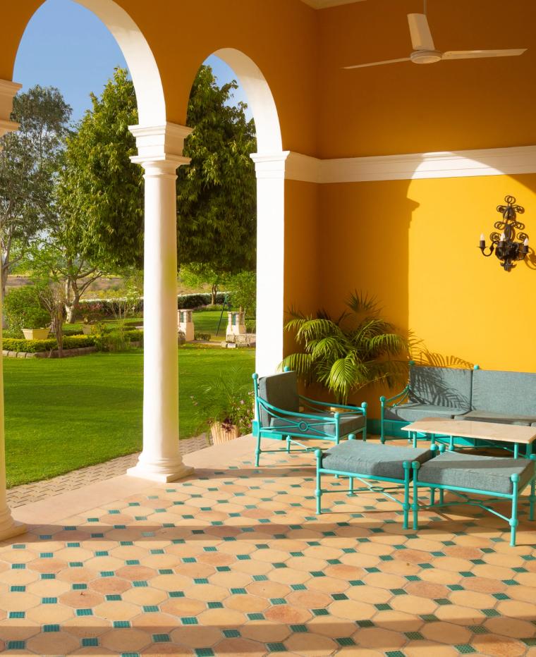 Outdoor Seating Area at Ramgarh Lodge, IHCL SeleQtions Hotel
