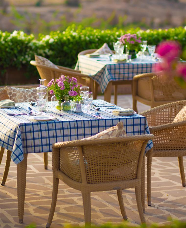 Outdoor Dining Area at Ramgarh Lodge, IHCL SeleQtions Hotel