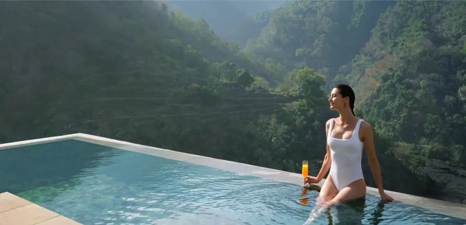 Poolside with View from Taj Rishikesh, Uttarakhand - Banner Image