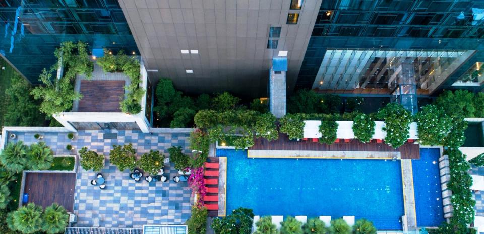Pool View from Above of Taj City Centre, Gurugram - Banner Image