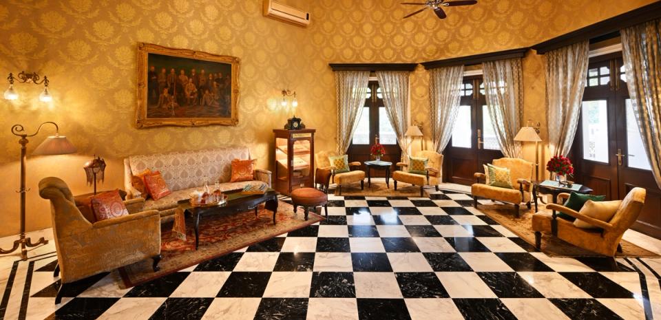 Room with Checkered Tiles of Taj Nadesar Palace, Varanasi - Banner Image