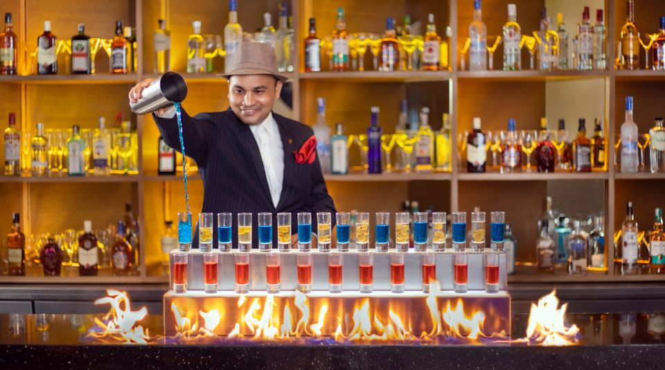   Bar Table at Liquid Lounge - Luxury Restaurant at Taj Hotel & Convention Centre, Agra  