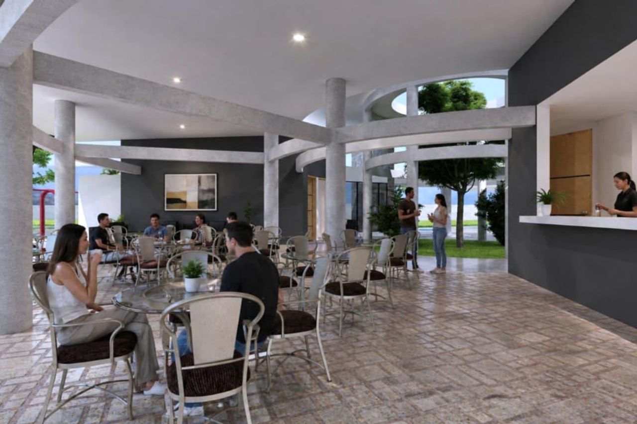 Cafetería y barra de café dentro de la casa club