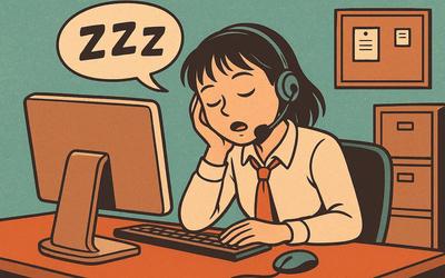 Un agent en train de dormir au travail
