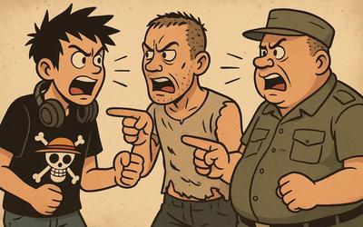 Trois catégories de personnes qui se disputent