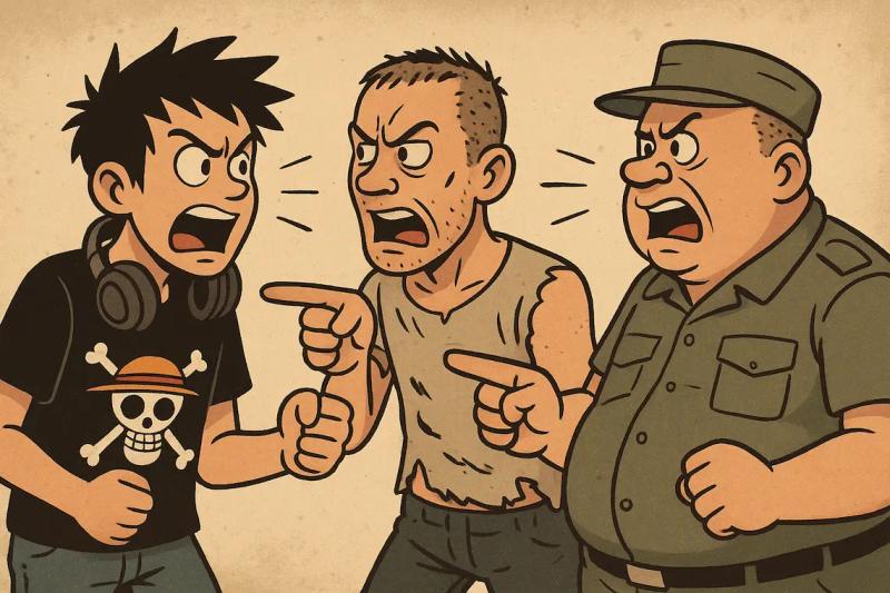 Trois catégories de personnes qui se disputent