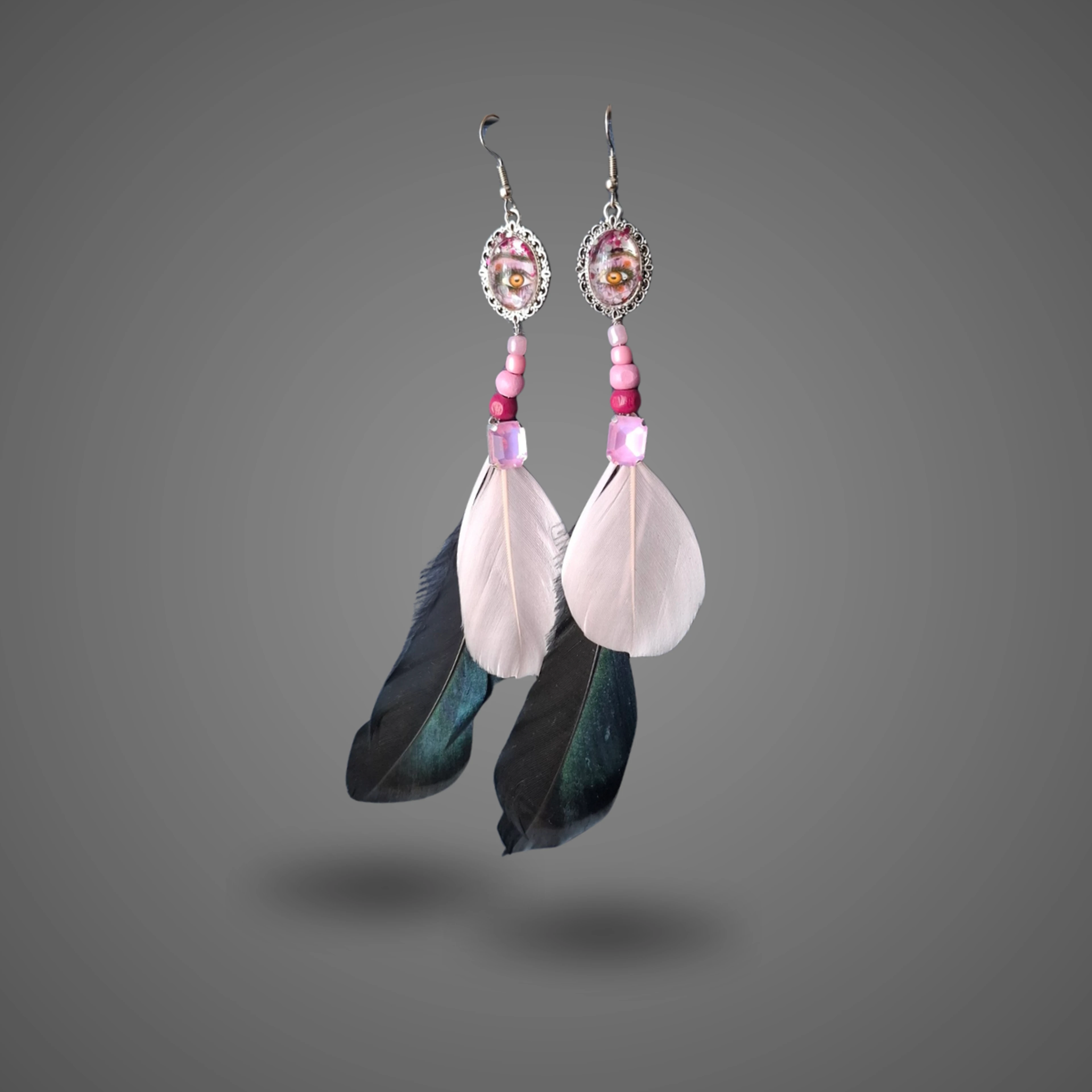 Eye of a Feather - handmade Earrings