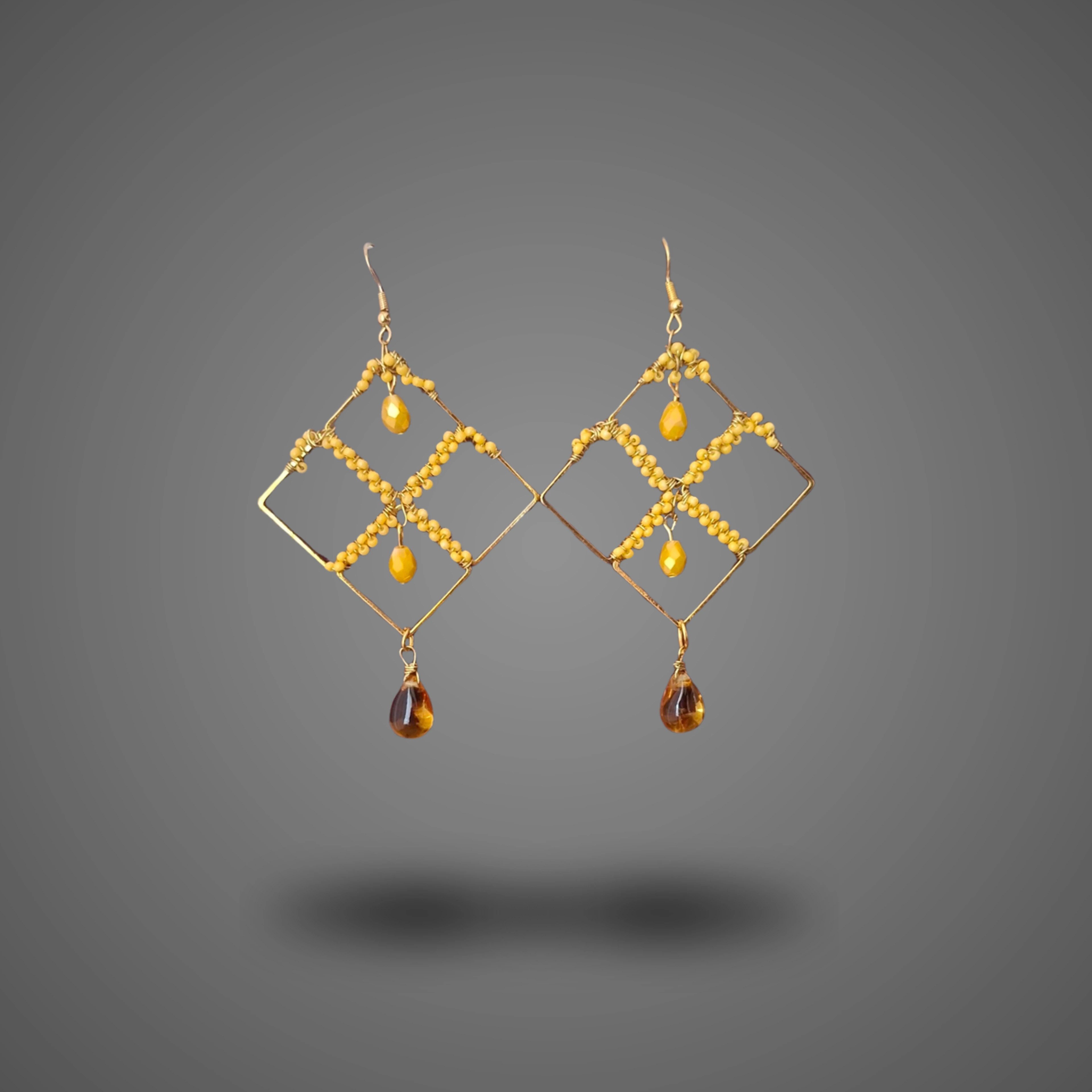 Cascading Honey - handmade Earrings