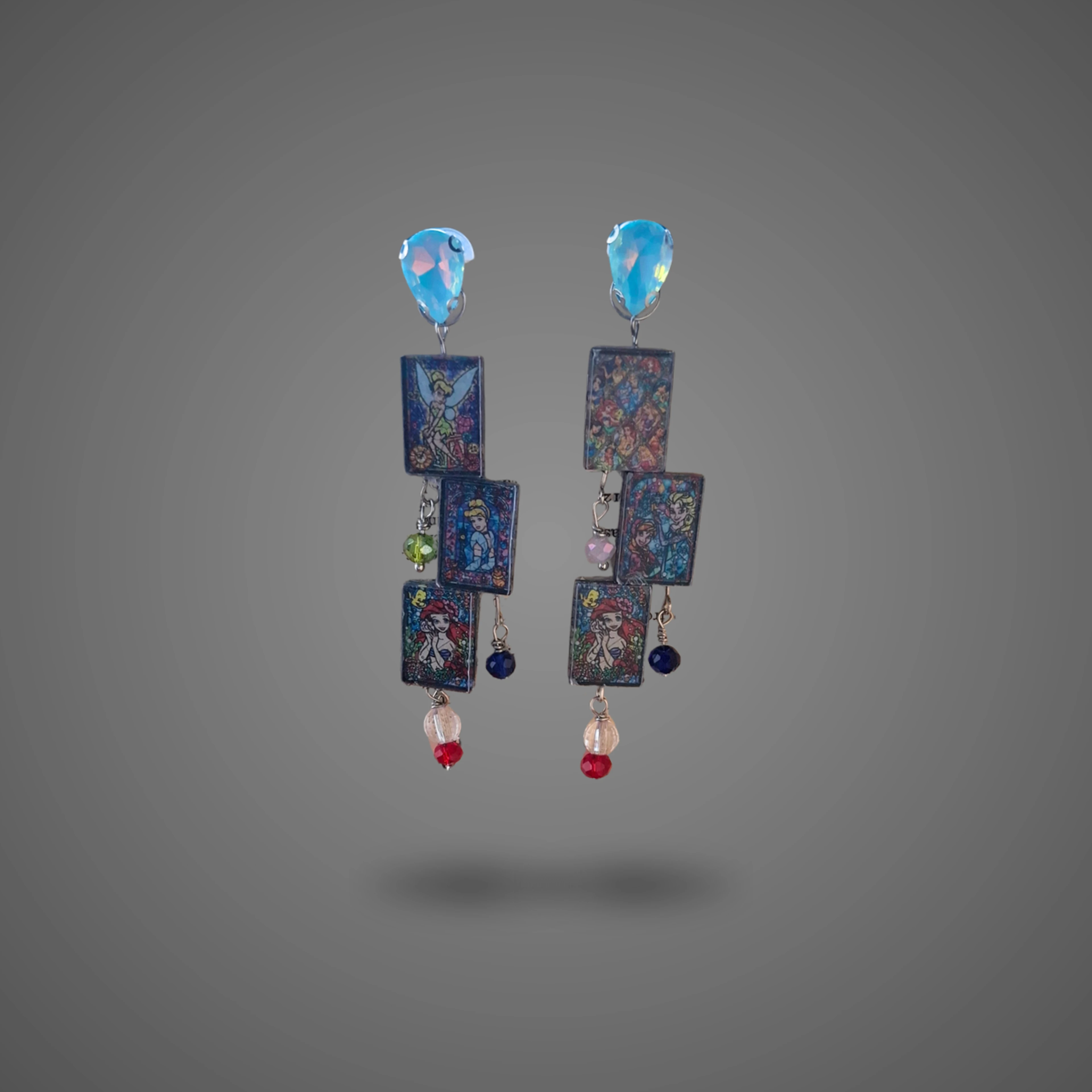 Stained Princess Glass - handmade Earrings
