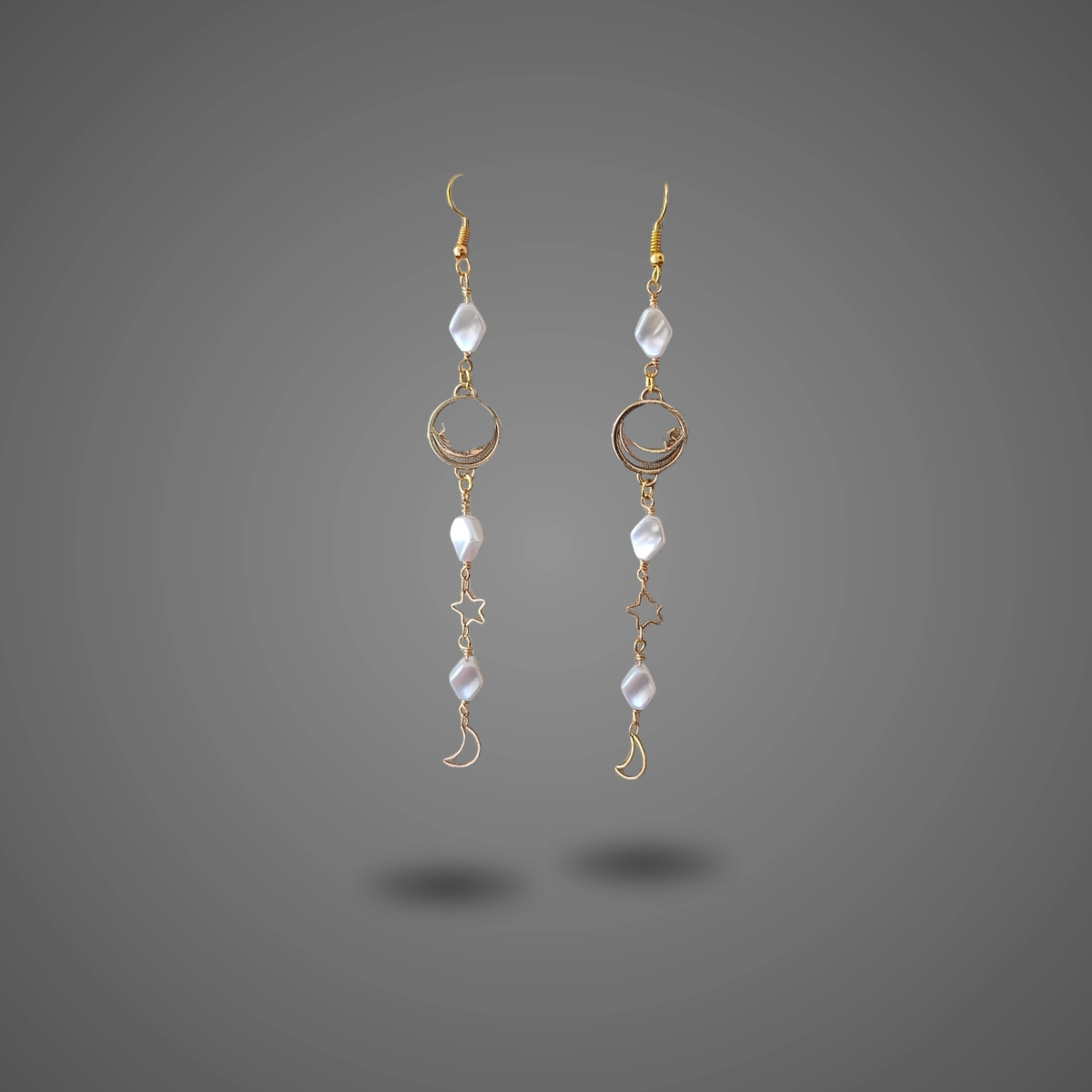 Gold Moons - handmade Earrings