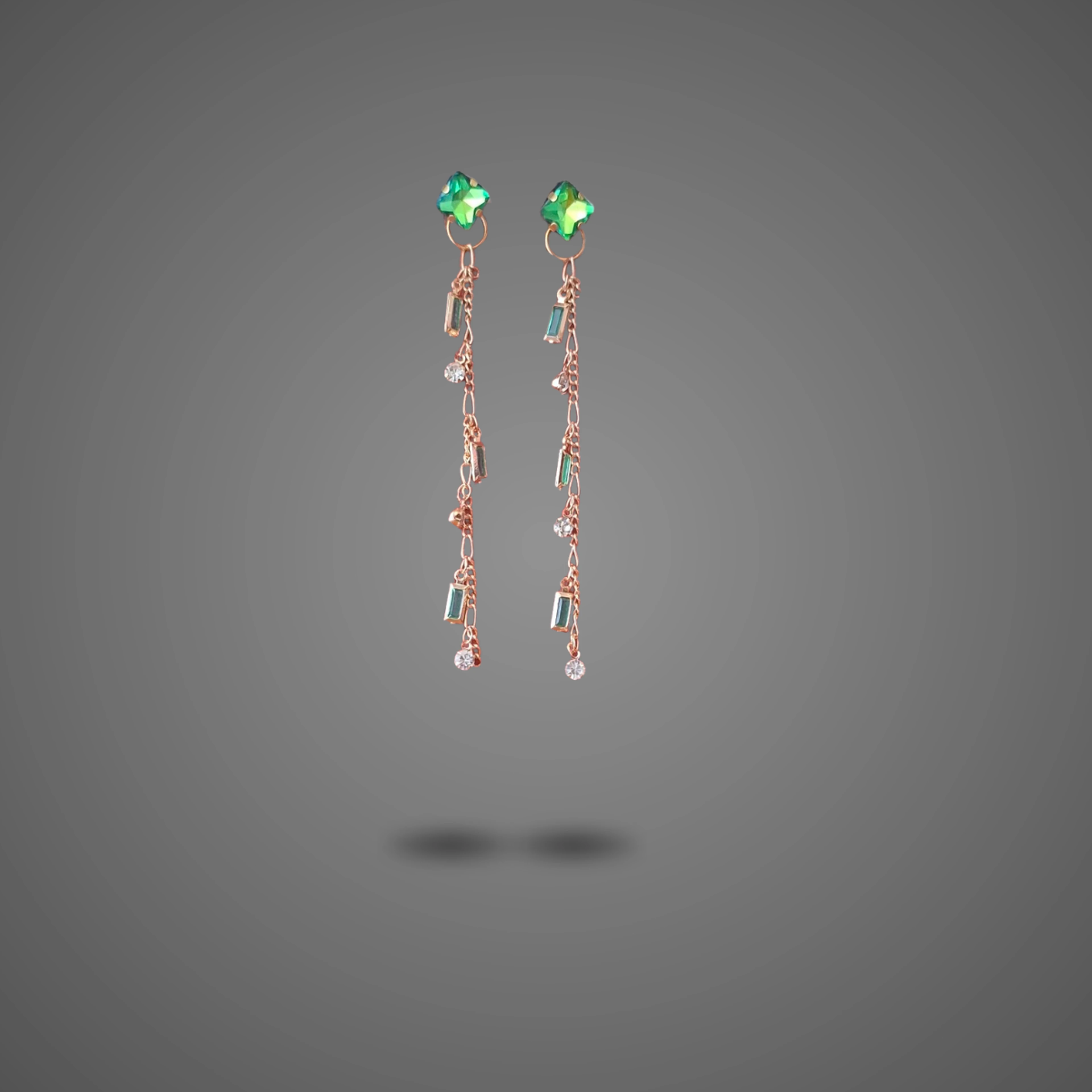 Green String - handmade Earrings