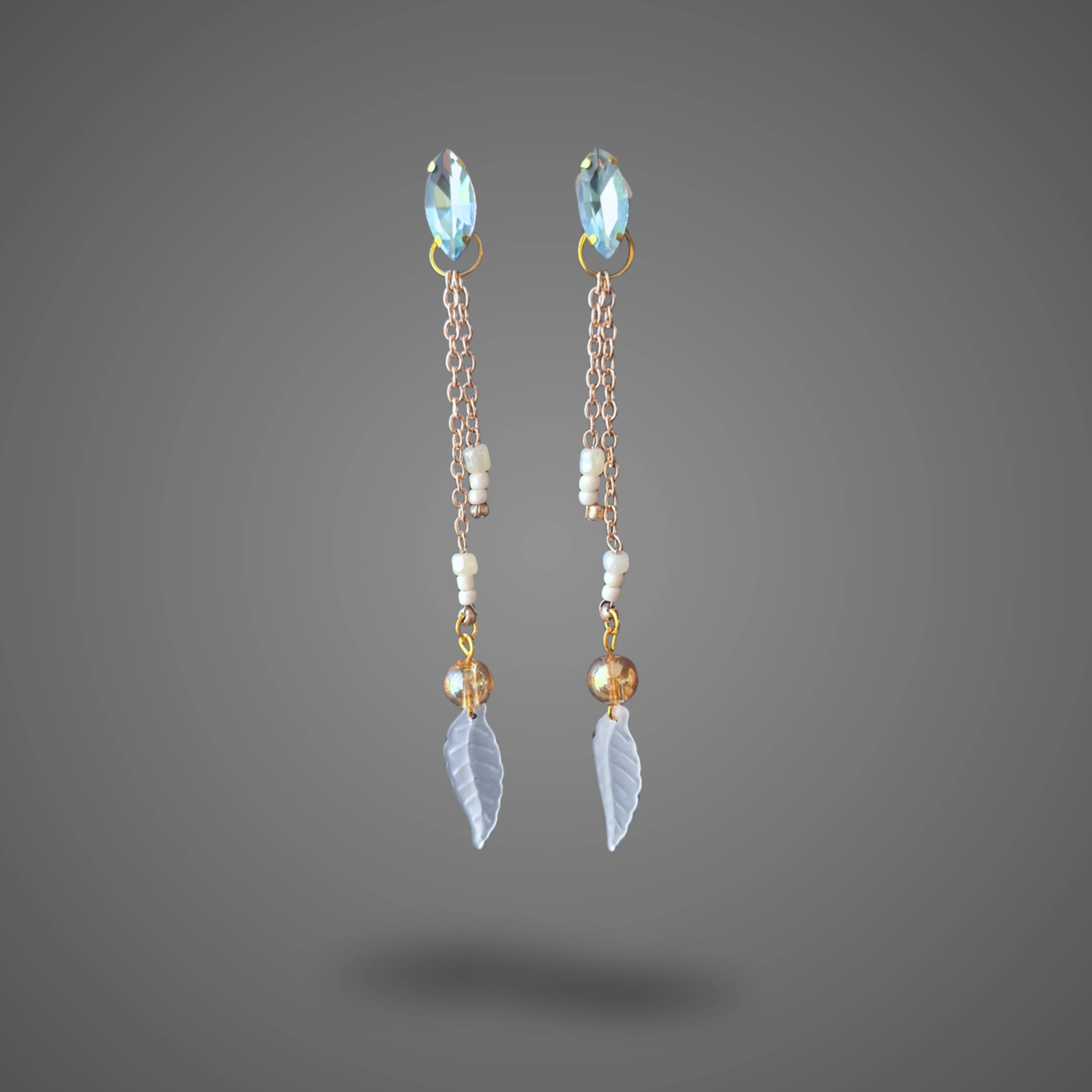 Crystal Feather - handmade Earrings