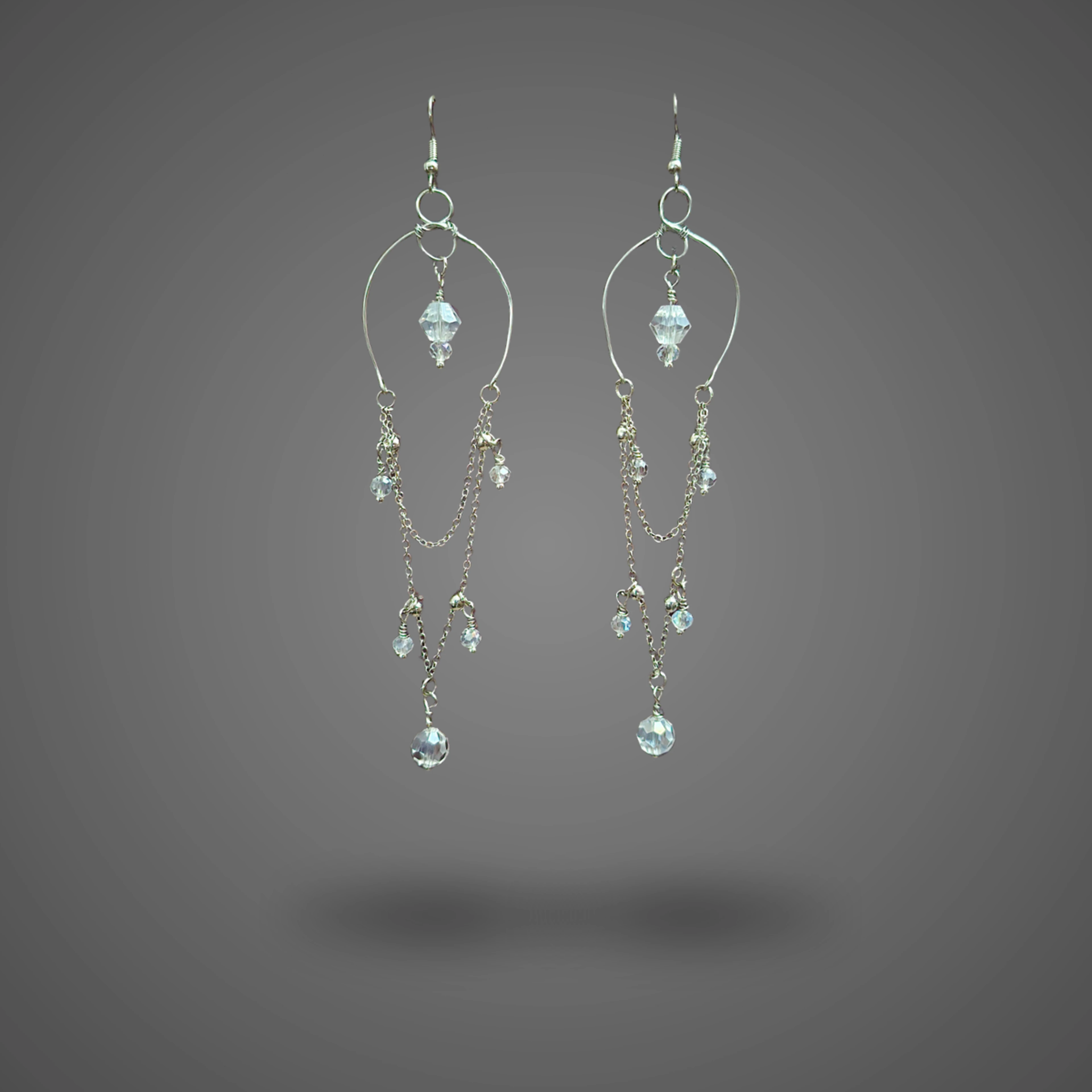 Arched Crystal - handmade Earrings