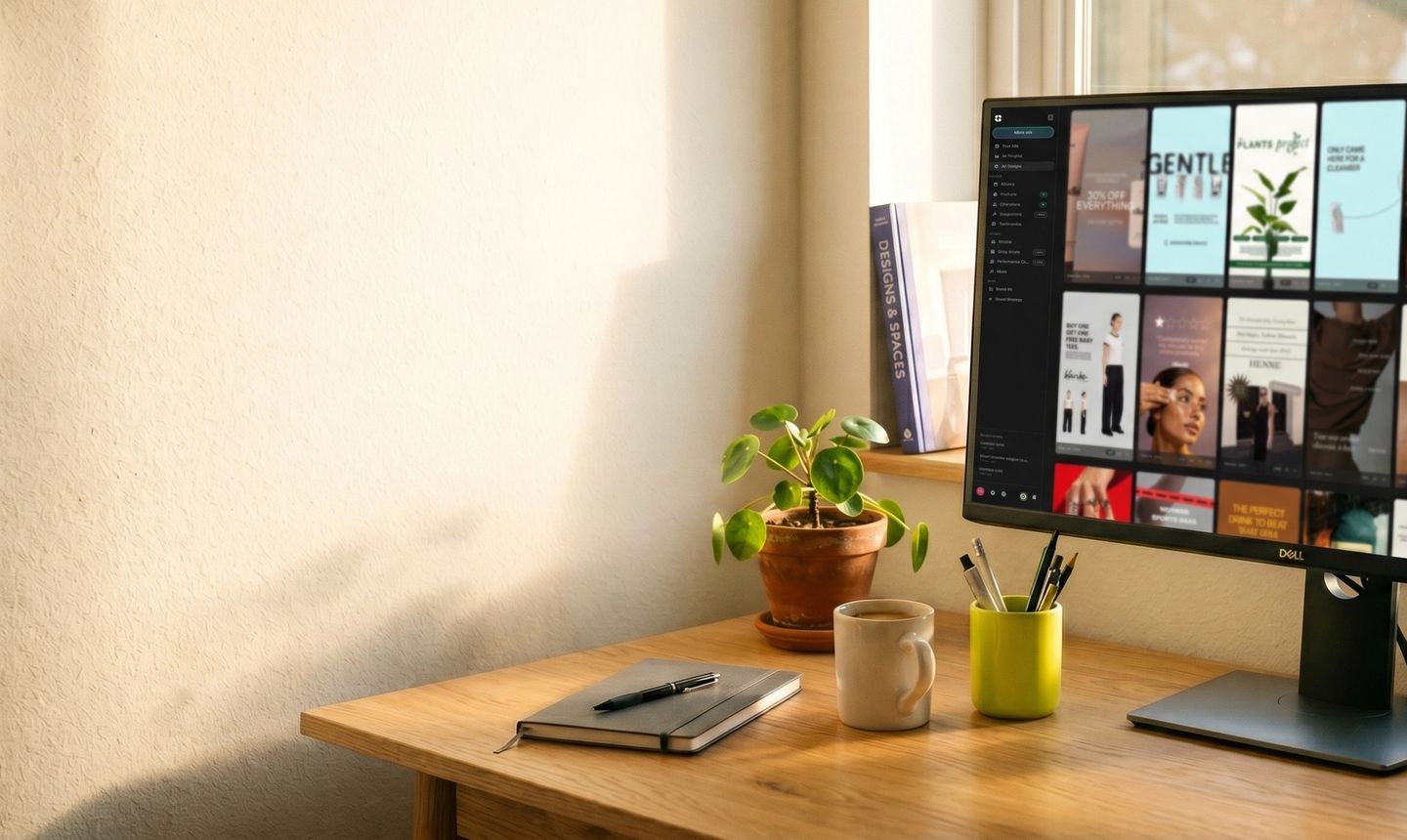 Room-staged Meta ad creative for a home and decor brand