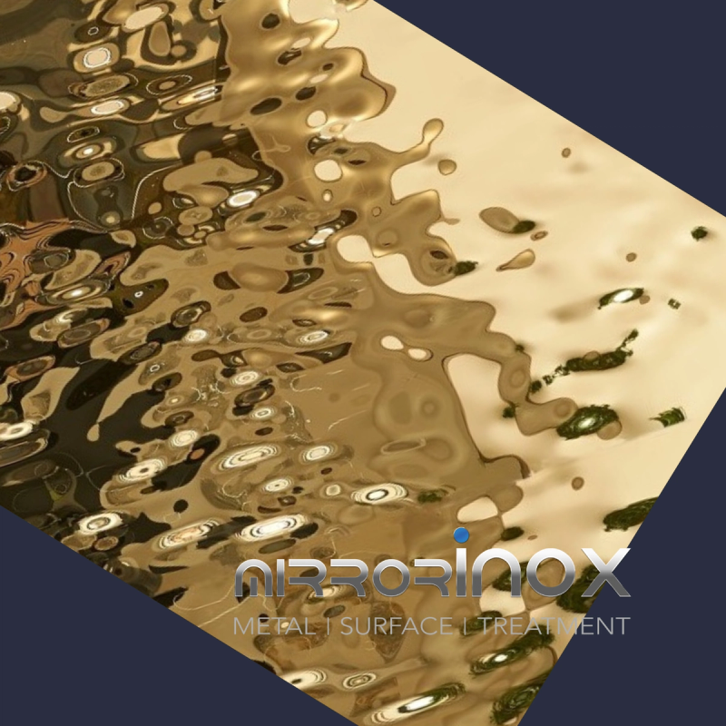 سطح الفولاذ المقاوم للصدأ SWELL بمظهر ذهبي للواجهات والتصميم الداخلي