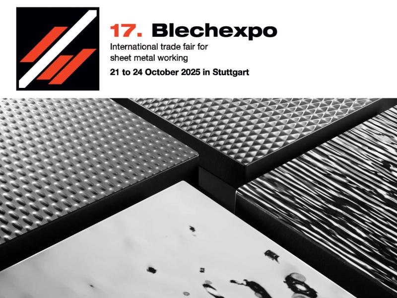 إعلان عن معرض Blechexpo Stuttgart السابع عشر، مع جناح MirrorINOX رقم 10007