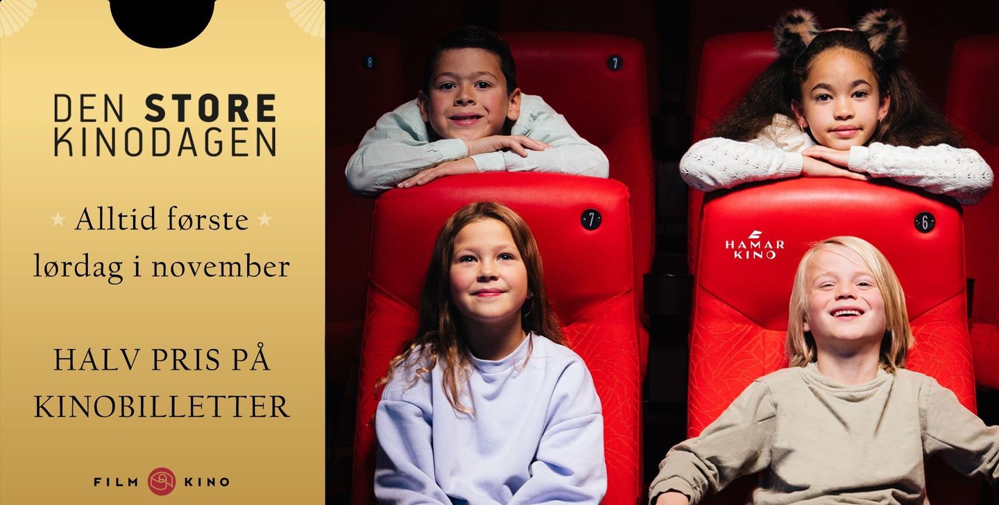 DEN STORE KINODAGEN 1/2pris på billetter Hamar kino