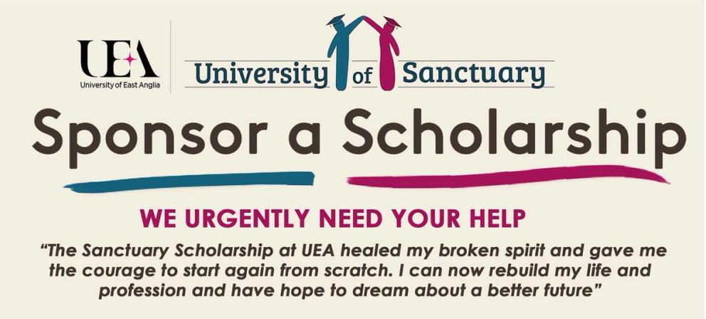 Image with text saying 'we urgently need your help' sponsor a scholarship