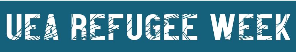 Refugee Week image showing text saying UEA Refugee Week