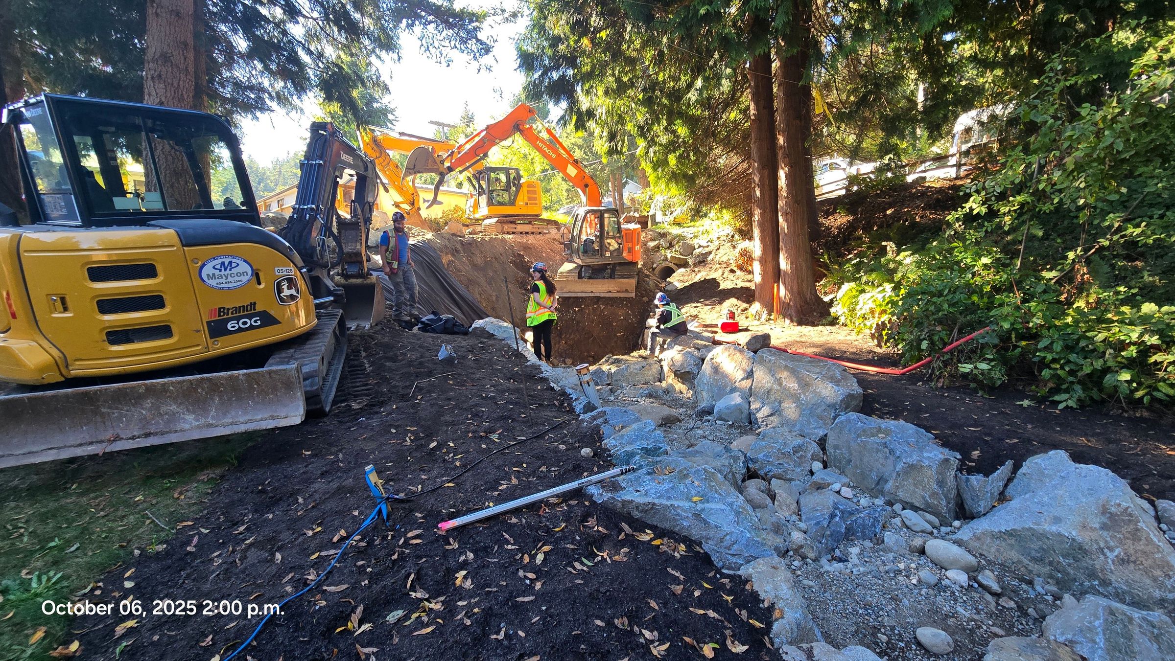 Newly paved road and concrete sidewalk on the Sunshine Coast