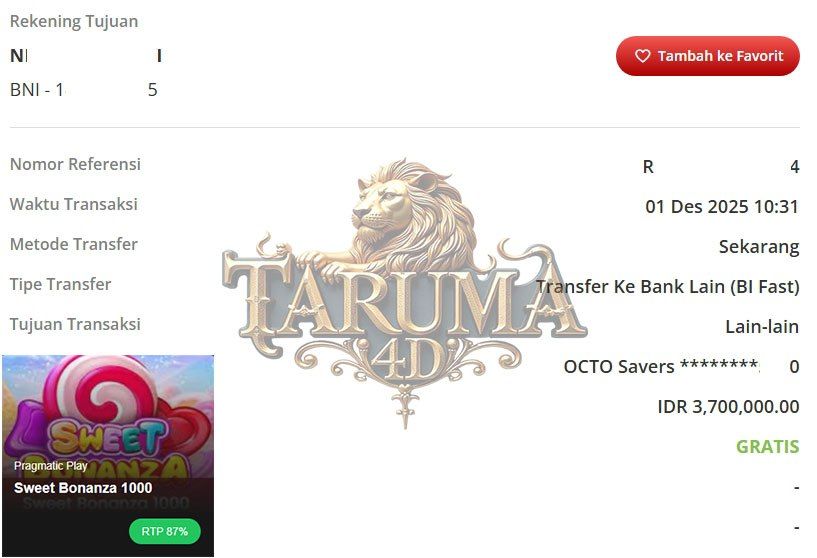 BUKTI JACKPOT TARUMA4D