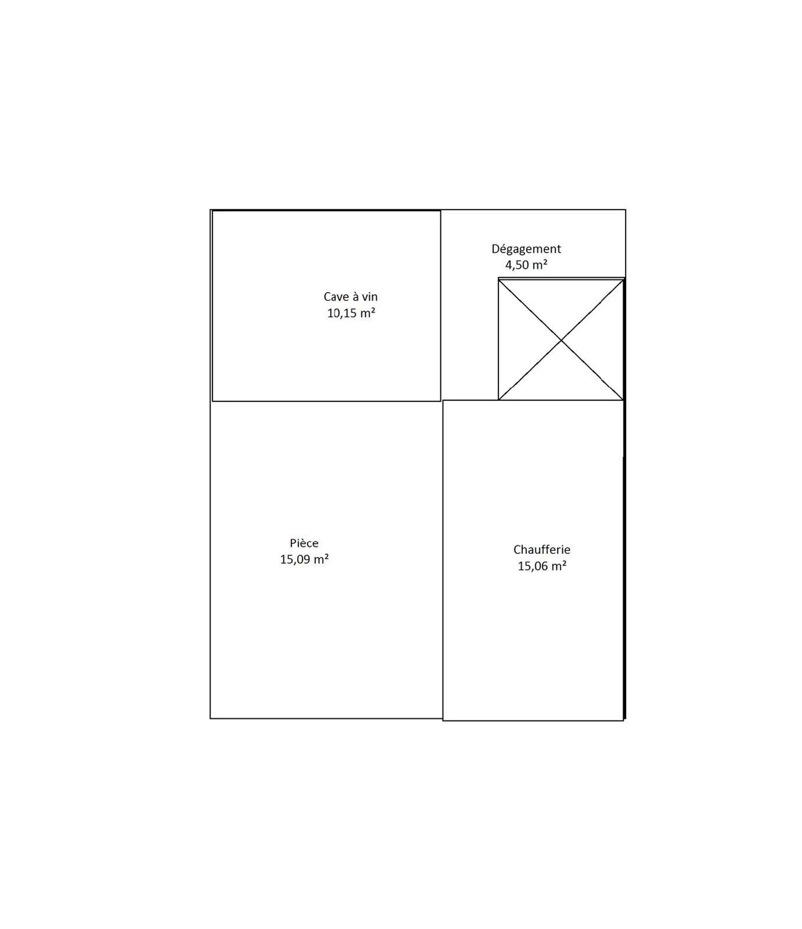 Plan du sous-sol avec garage, atelier et chaufferie — Les Clayes-sous-Bois.