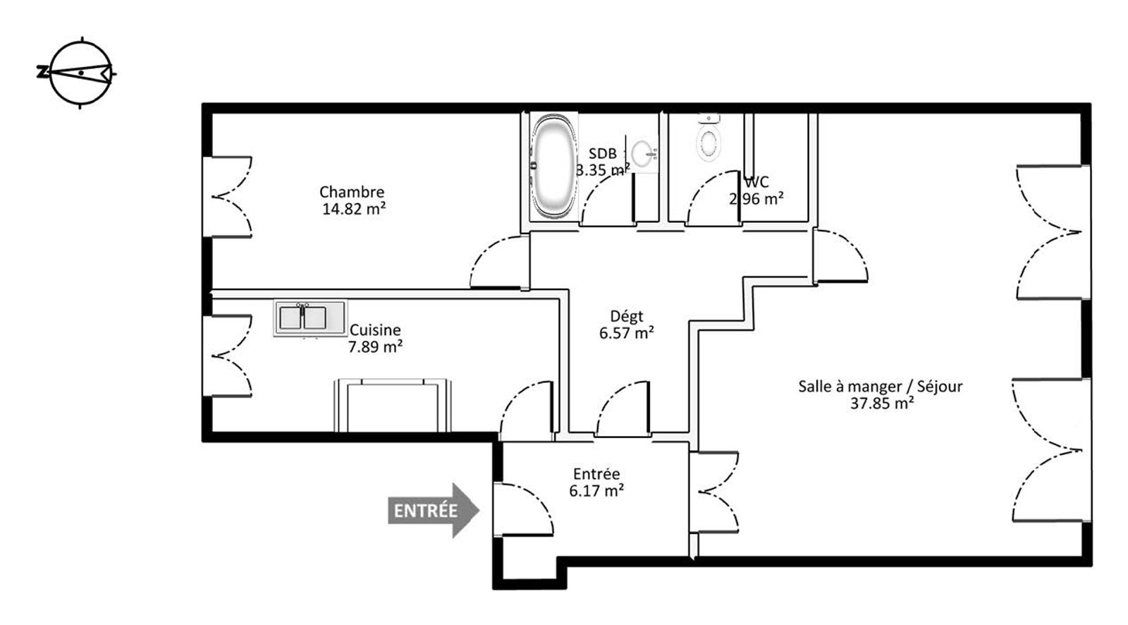 Plan appartement viager occupé Versailles