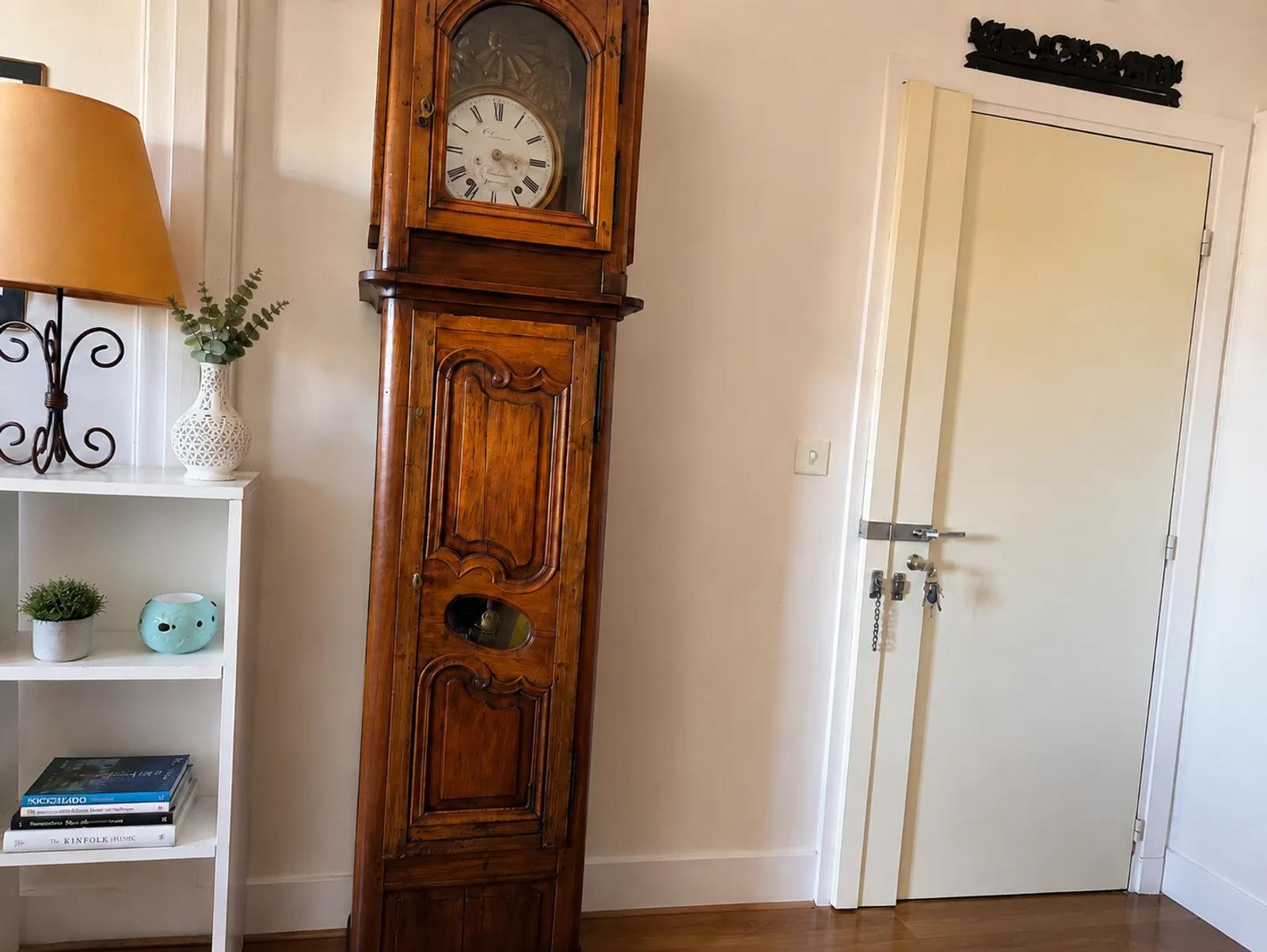 Entrée avec horloge en bois et porte intérieure — Versailles.