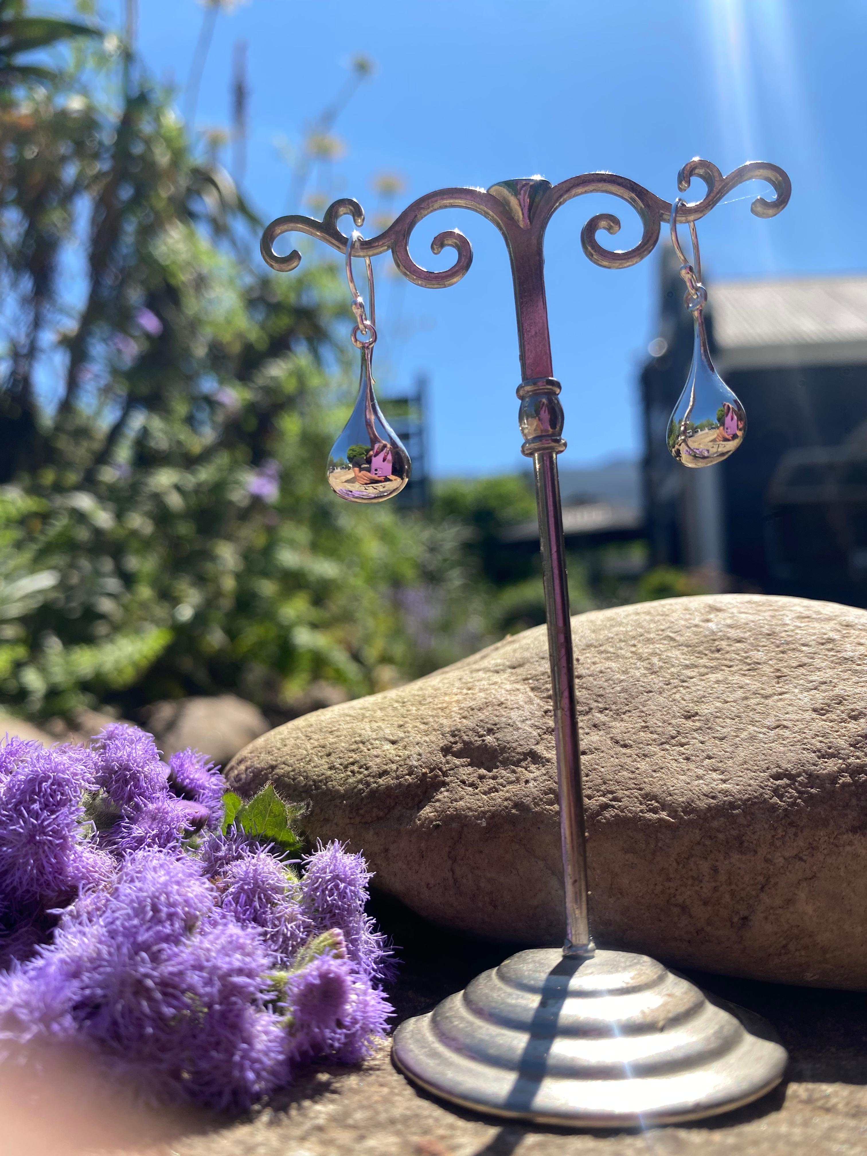 Sterling Silver Teardrop Dangle Earrings
