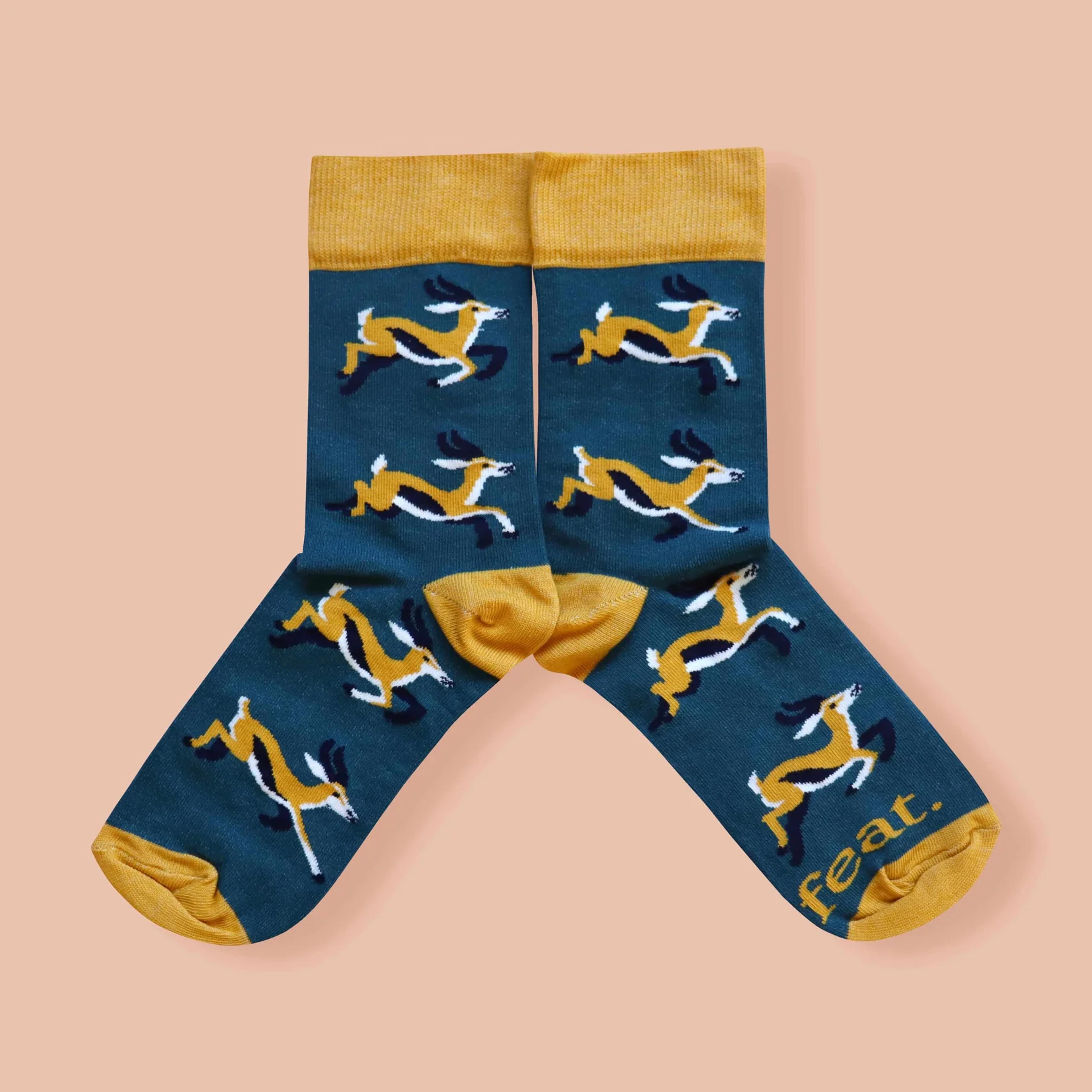 Feat Adult Socks - Springbok socks | South African Green and Gold 