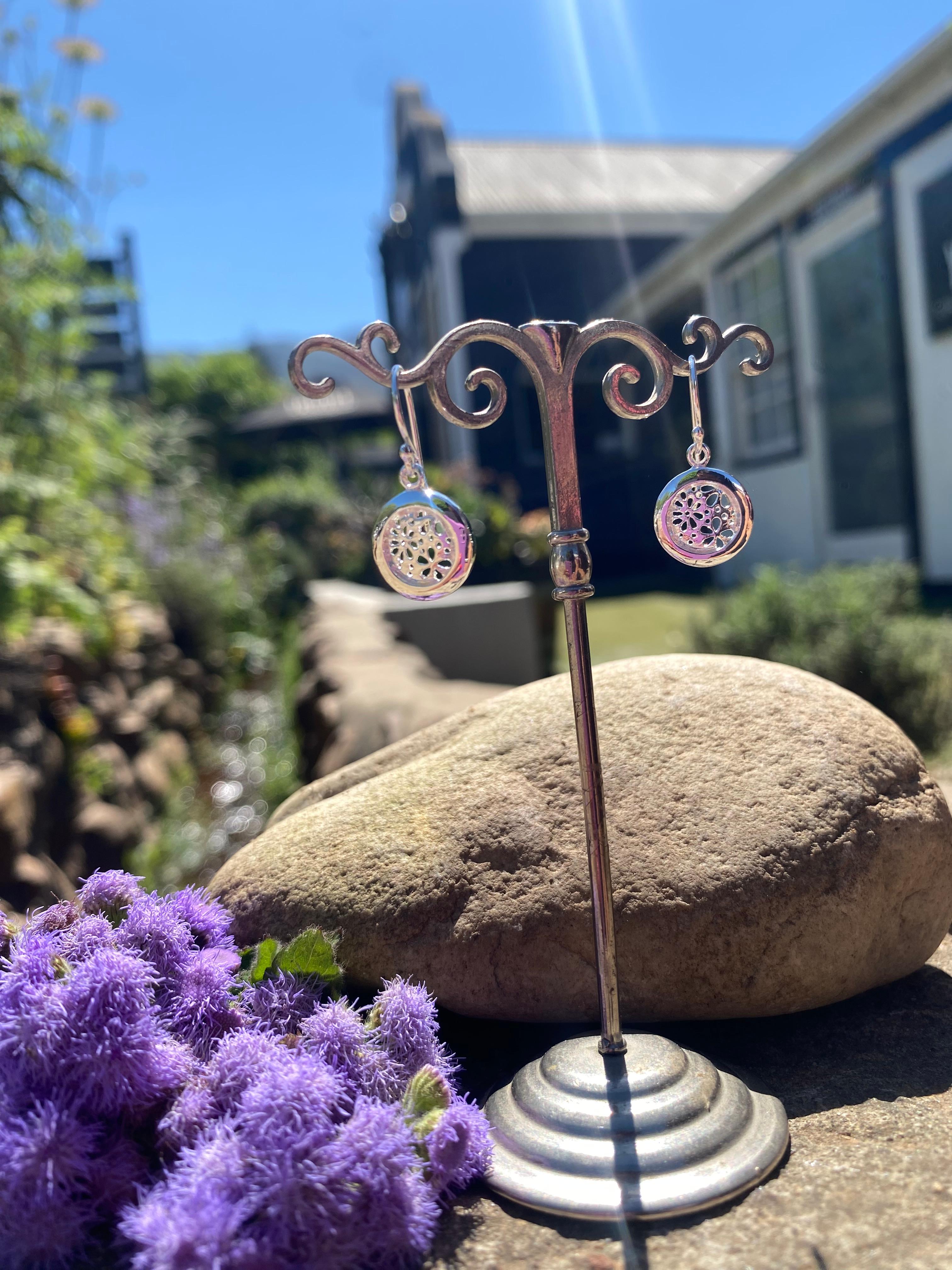 Intricate Sterling Silver Mandala Filigree Drop Earrings