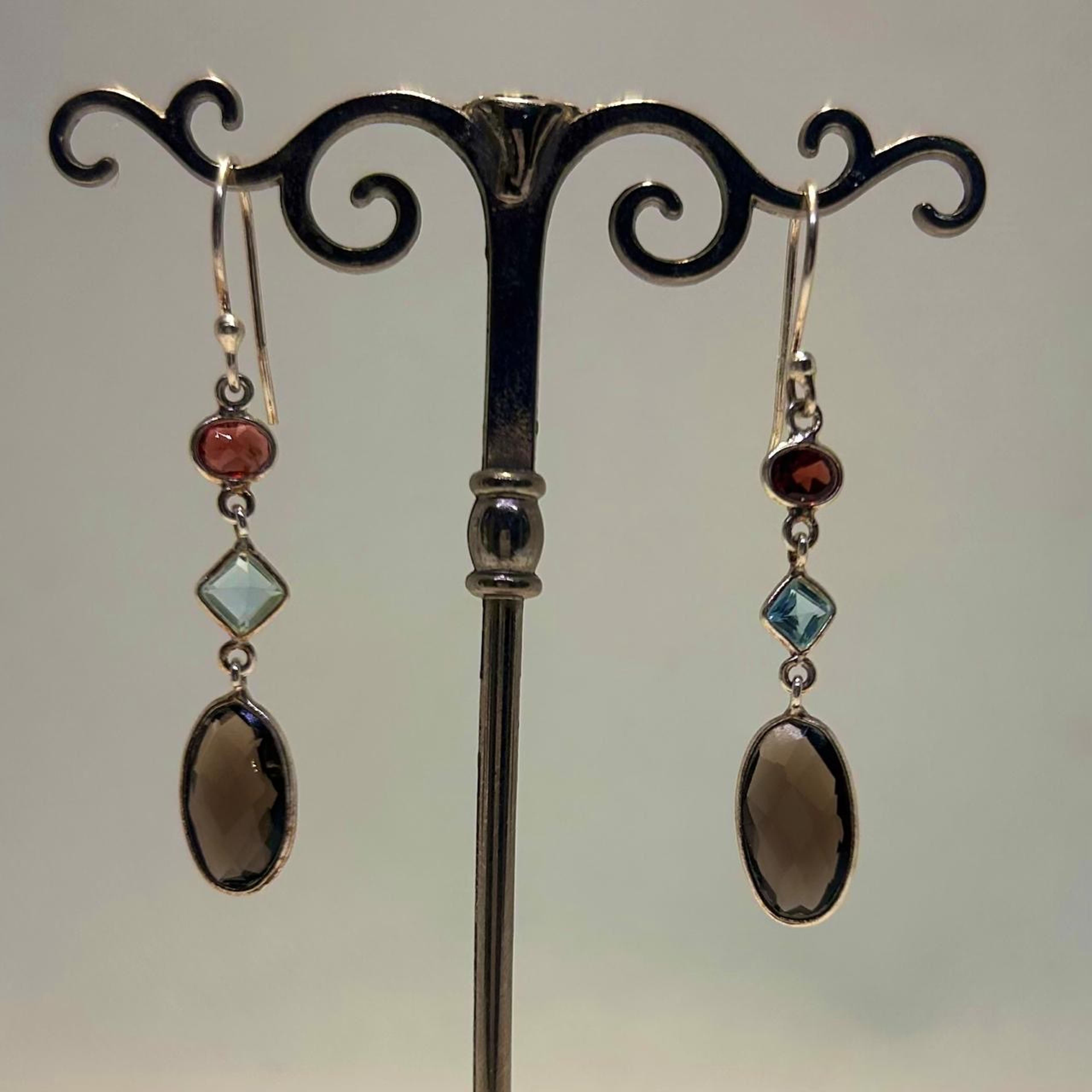Smokey Quartz Plus Garnet And Blue Topas