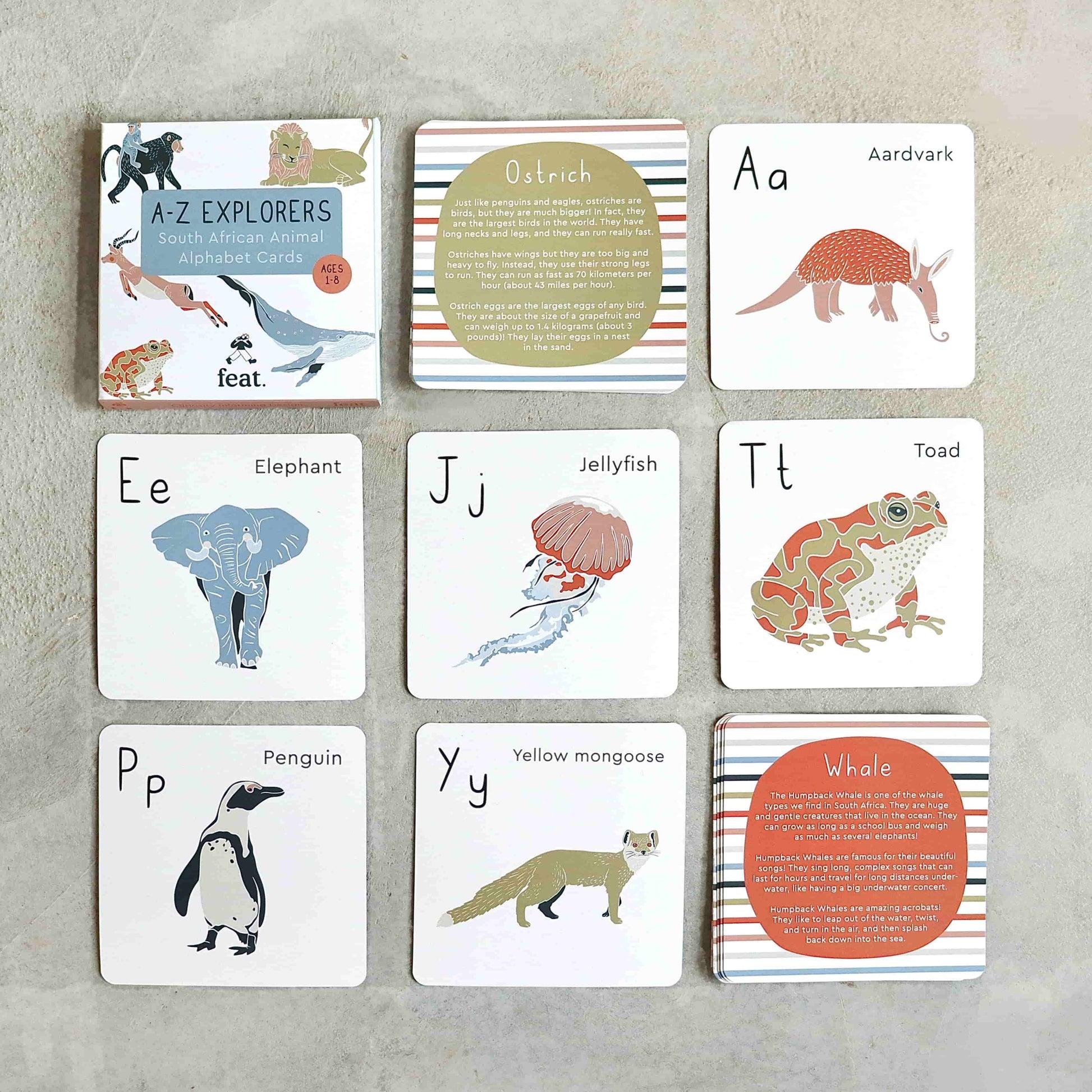 A-Z Explorers South African Animal Alphabet Cards