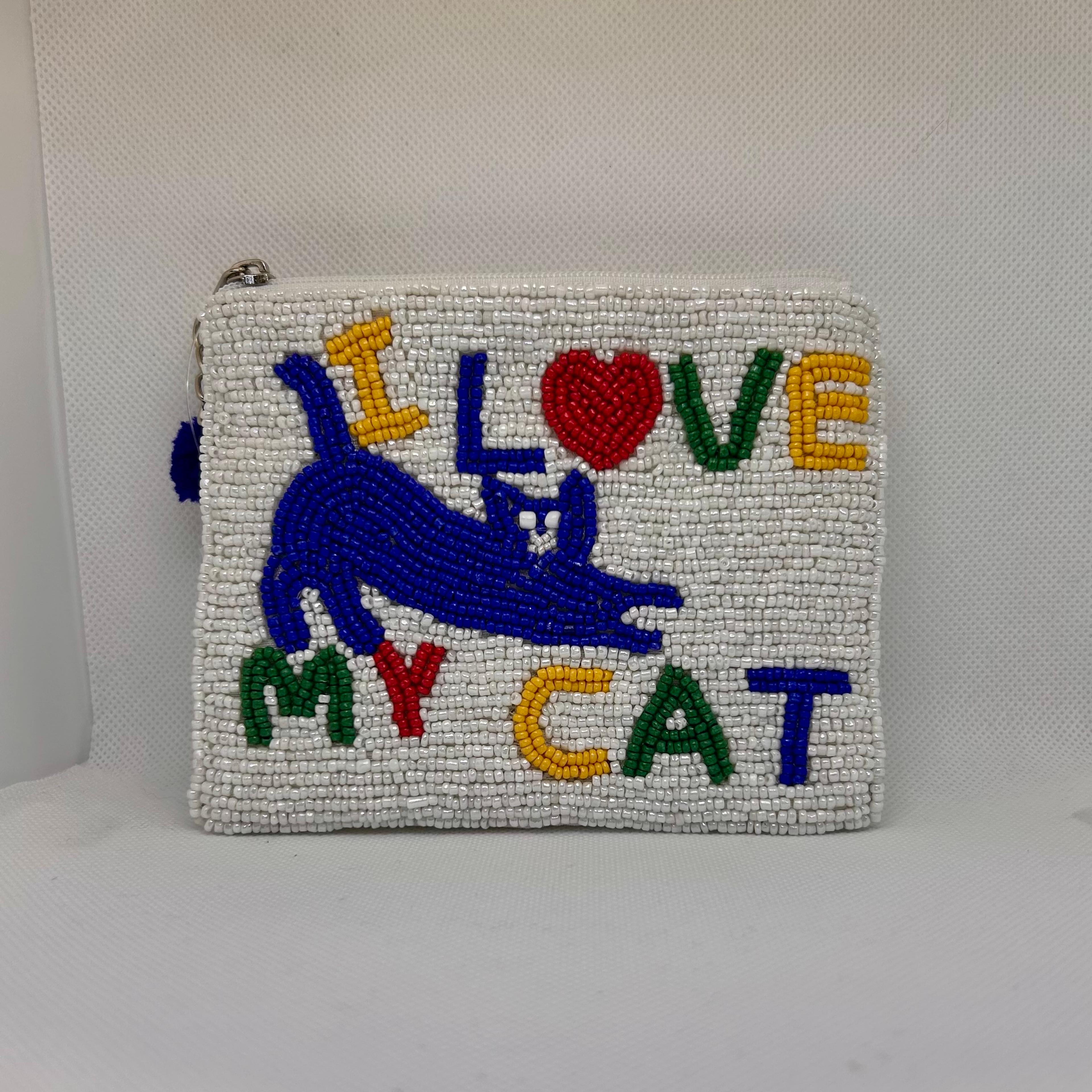 KitschKool - I Love My Cat Beaded Purse