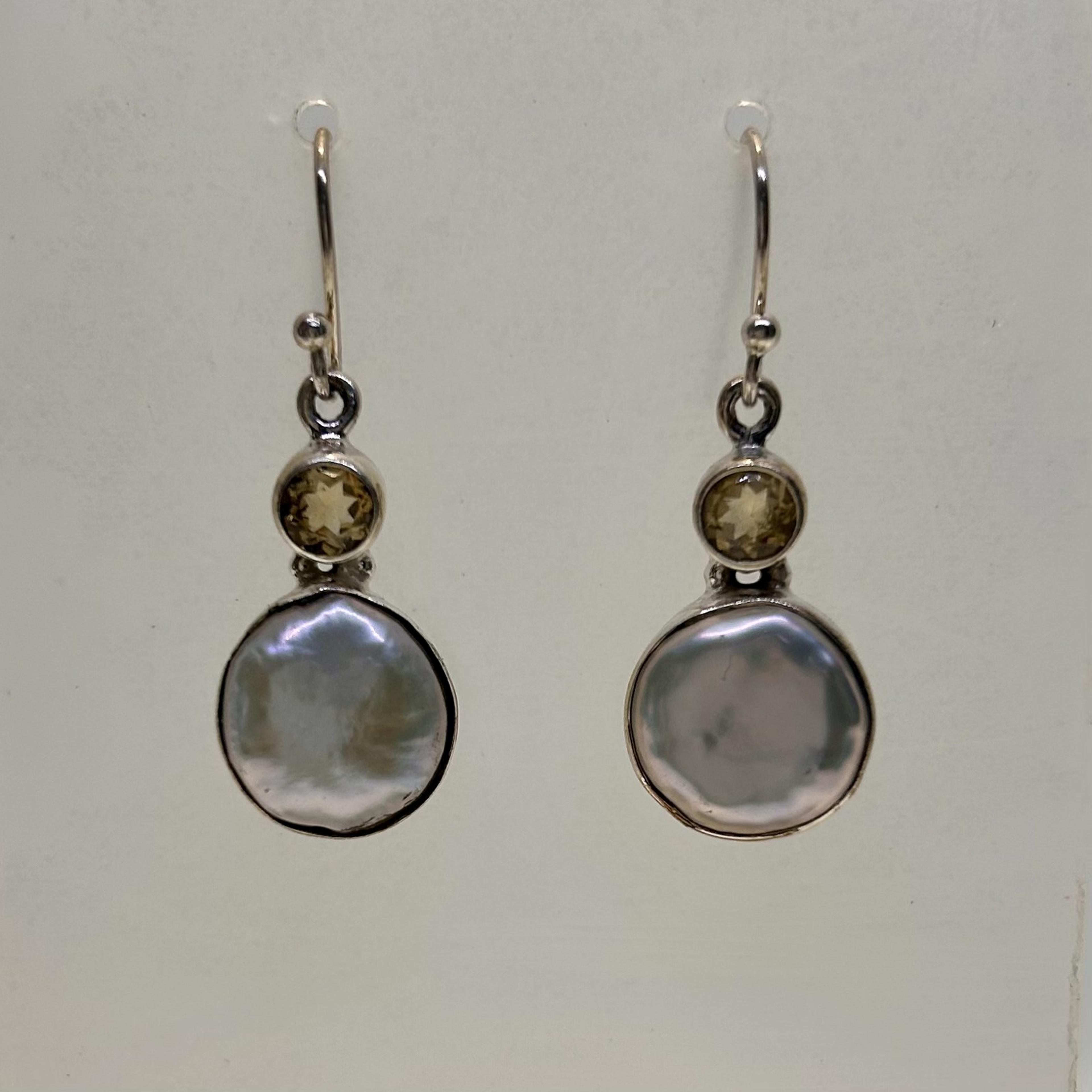 Pearl & Citrine Drop Earrings