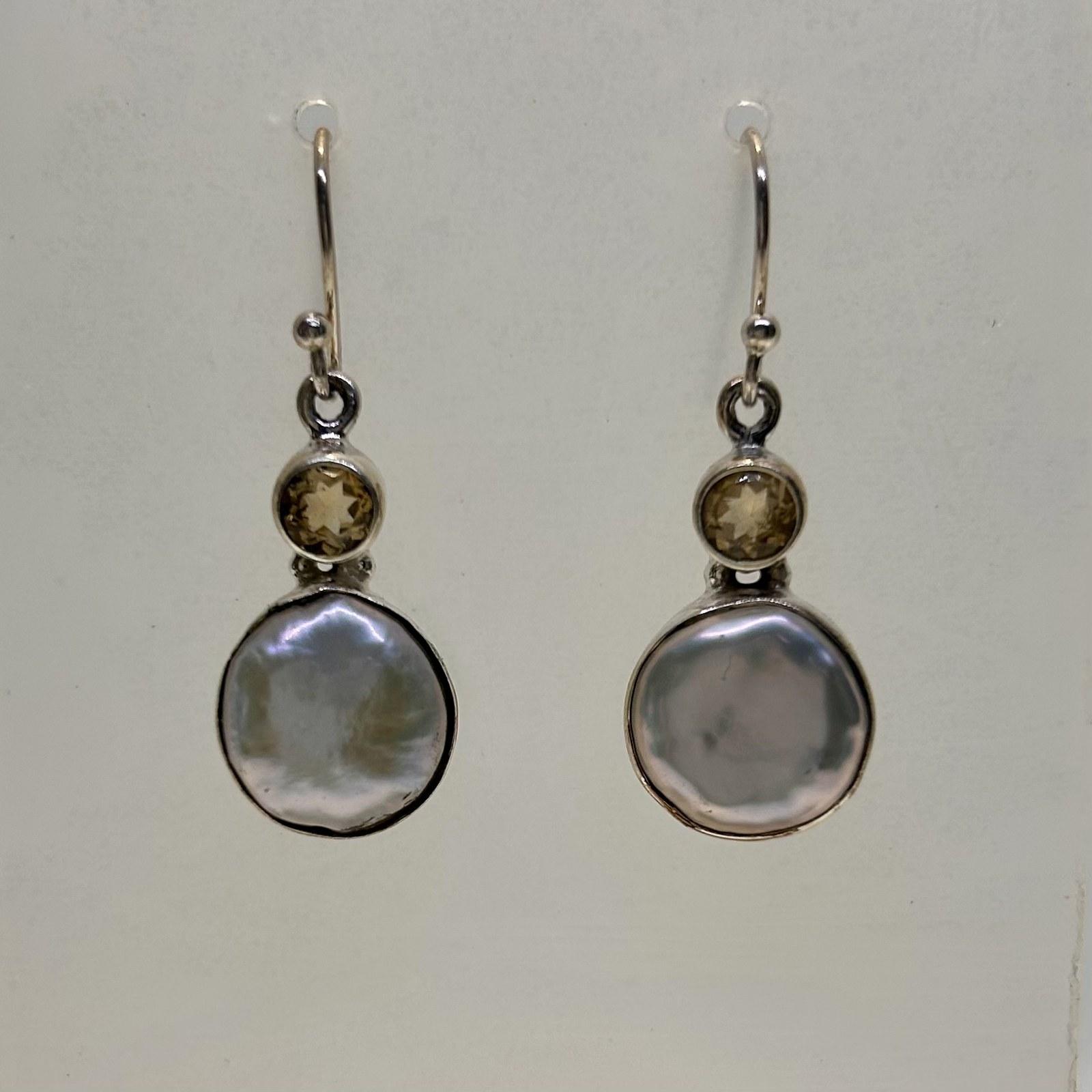 Pearl & Citrine Drop Earrings