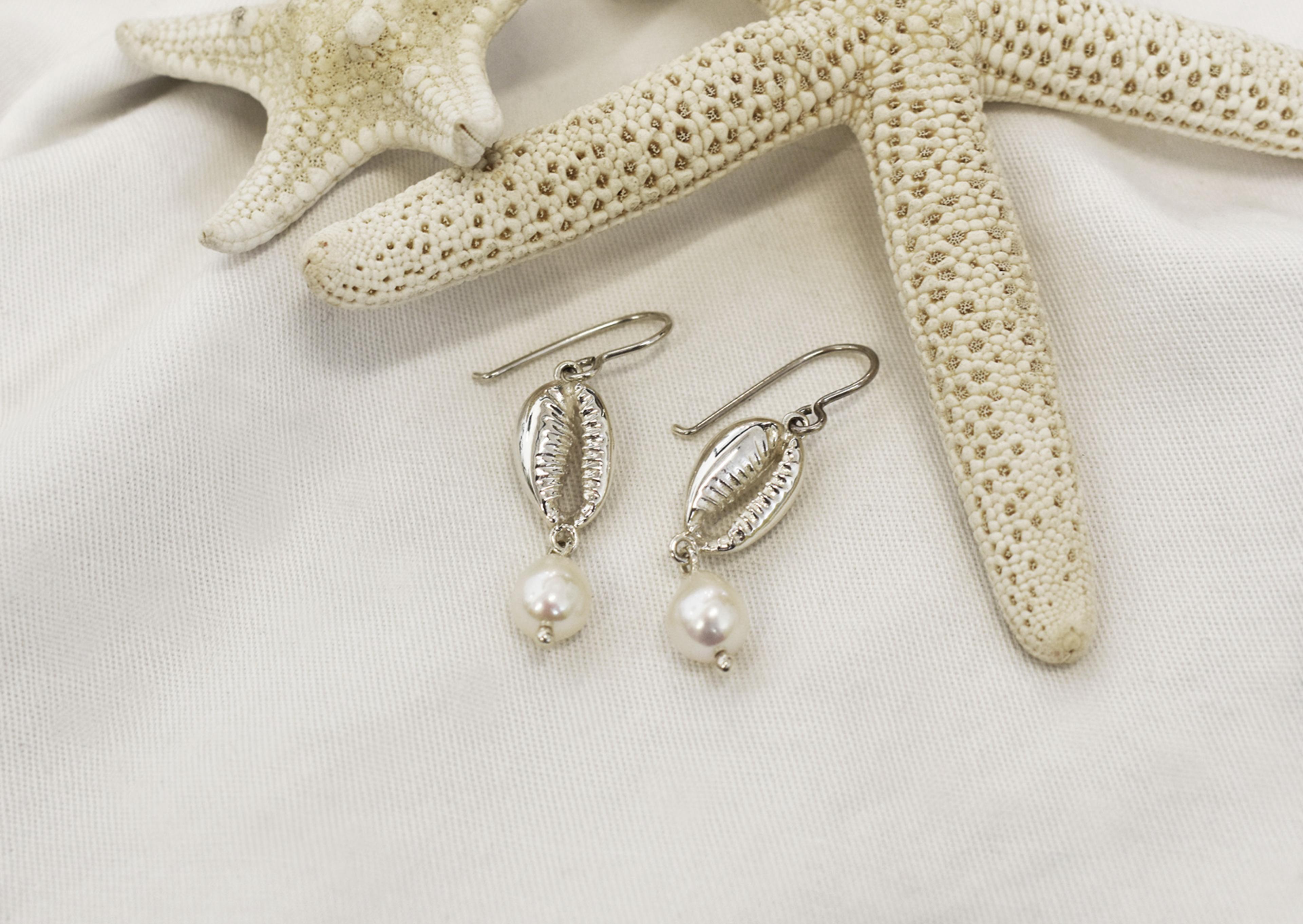 Kinkel Jewelry - Cowrie Pearl Earrings — view 3