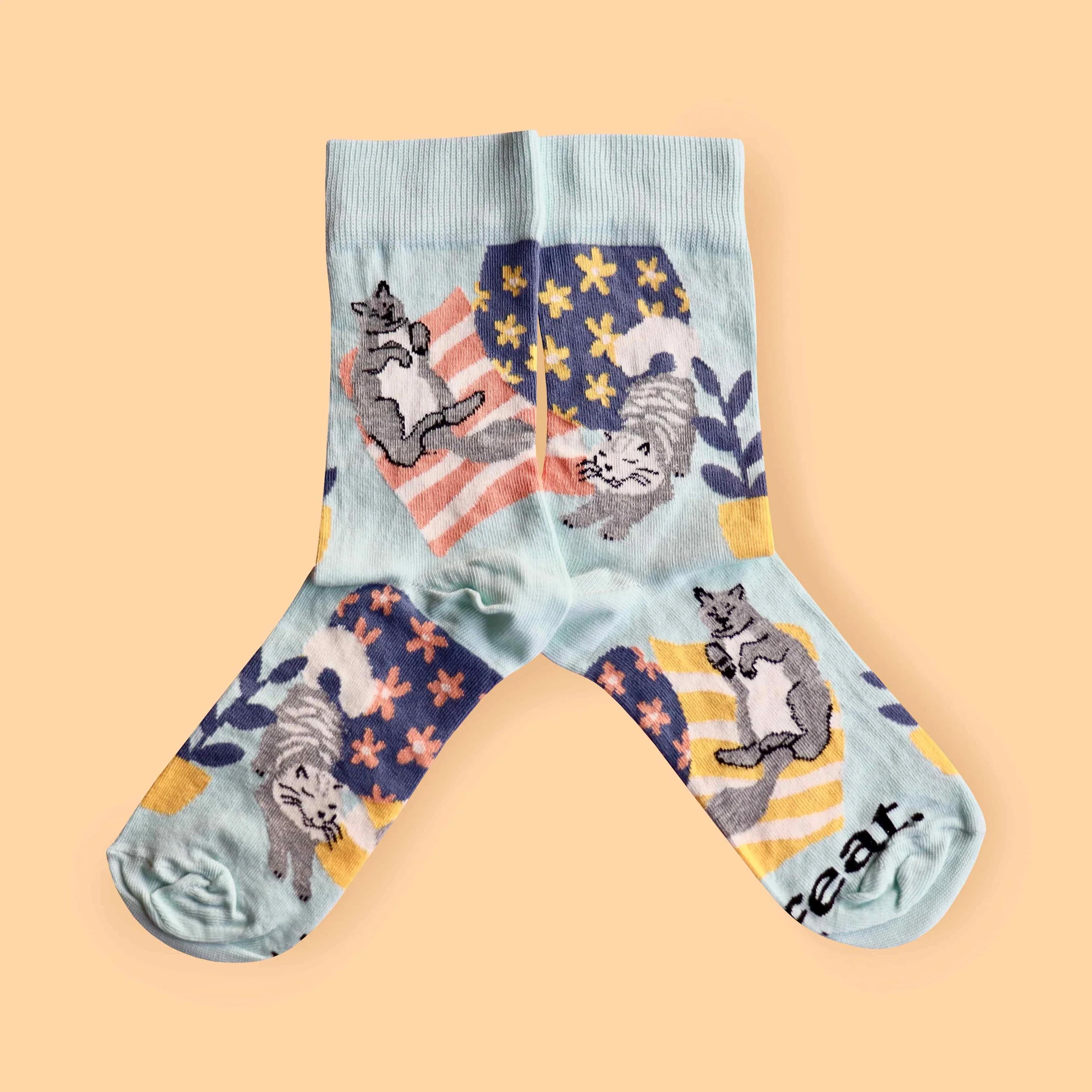 Feat Adult Sock - Cat on the Mat